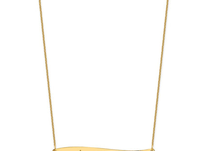 10k Yellow Gold Medium ALWAYS IN MY HEART Curved Bar Necklace (Style 10XNA1253Y)