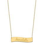10K Yellow Gold Medium Always IN MY Heart Curved Bar Necklace, 18 x 50mm view
