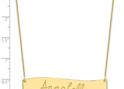 10k Yellow Gold Medium ALWAYS IN MY HEART Curved Bar Necklace (Style 10XNA1253Y)