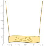 10K Yellow Gold Medium Always IN MY Heart Curved Bar Necklace, 18 x 50mm view
