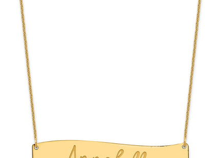 10k Yellow Gold Medium ALWAYS IN MY HEART Curved Bar Necklace (Style 10XNA1253Y)