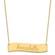 10K Yellow Gold Medium Always IN MY Heart Curved Bar Necklace, 18 x 50mm