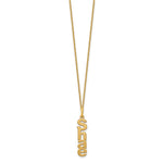 10K Yellow Gold Brushed Vertical 1 Name Charm Necklace view