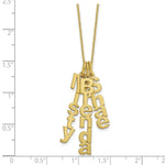 10K Yellow Gold Brushed Vertical 3 Name Charm Necklace view