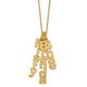 10K Yellow Gold Brushed Vertical 3 Name Charm Necklace