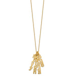 10K Yellow Gold Brushed Vertical 4 Name Charm Necklace view