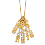 10K Yellow Gold Brushed Vertical 5 Name Charm Necklace view