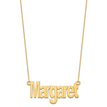 10k Yellow Gold Large Name Plate Necklace view 2