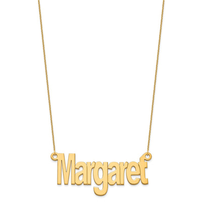 10K Yellow Gold Large Name Plate Necklace