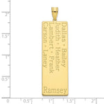 10K Yellow Gold 8 Name Family Pendant view
