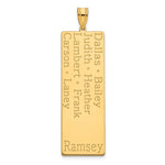 10K Yellow Gold 8 Name Family Pendant view