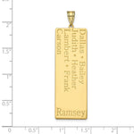 10K Yellow Gold 7 Name Family Pendant view