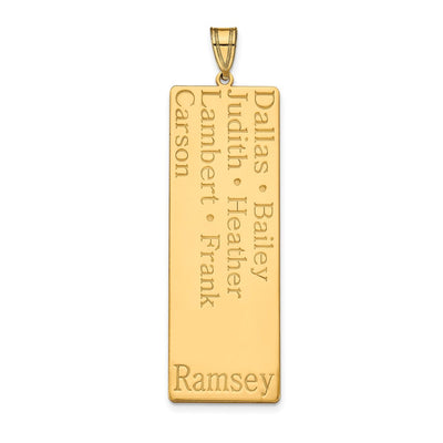 10K Yellow Gold 7 Name Family Pendant