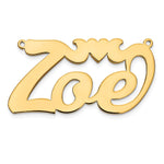 10k White Gold Polished Heart Name Plate view 7