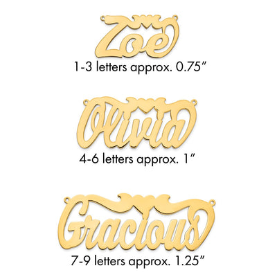 10K White Gold Polished Heart Name Plate