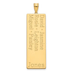 10K Yellow Gold 6 Name Family Pendant view