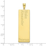 10K Yellow Gold 2 Name Family Pendant view