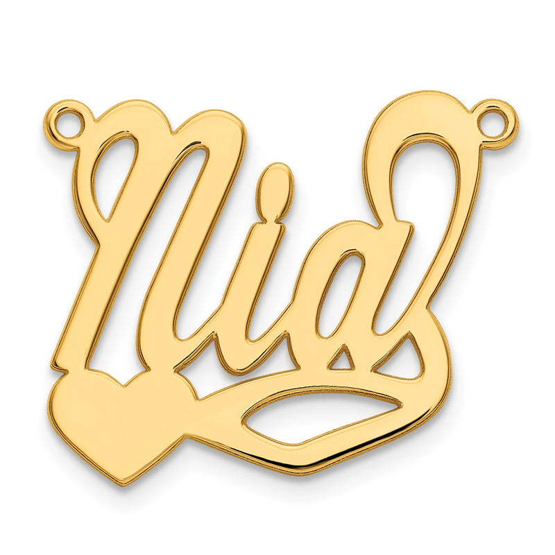 10K yellow gold name pendants & charm, alternate view