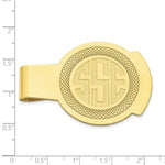 10K Yellow Gold Recessed Letter Monogram Round Money Clip view