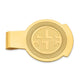 10K Yellow Gold Recessed Letter Monogram Round Money Clip