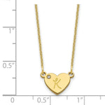 10K Yellow Gold Initial Heart with Diamond Necklace view