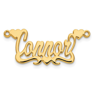 Sterling Silver/Gold-plated Polished Hearts Name Plate