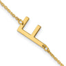 10K Yellow Gold Polished Small Letter F Bracelet