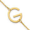 10K Yellow Gold Polished Small Letter G Bracelet