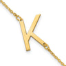 10K Yellow Gold Polished Small Letter K Bracelet