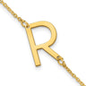 10K Yellow Gold Polished Small Letter R Bracelet