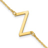 10K Yellow Gold Polished Small Letter Z Bracelet