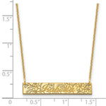 10K Yellow Gold Name and Birth Flower Bar Necklace view