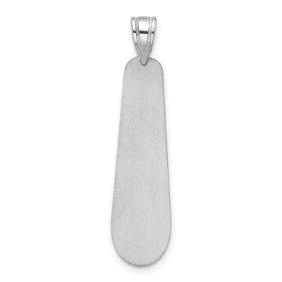 10K White Gold Brushed Name and Birth Flower Pendant
