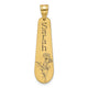 10K Yellow Gold Brushed Name and Birth Flower Pendant