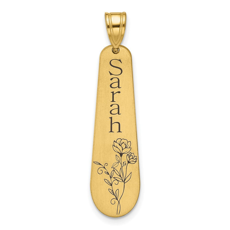 10K yellow gold birth flower pendant