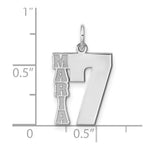 10K White Gold Name and Number Charm view