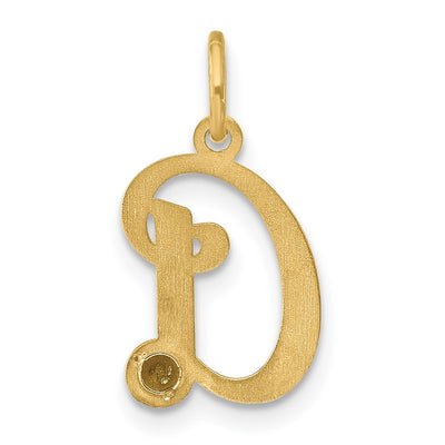 10K Yellow Gold Initial with Birthstone Charm