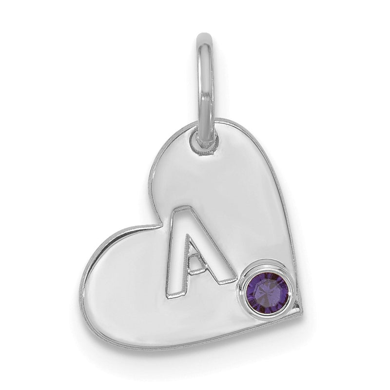 10K white gold birthstone charm