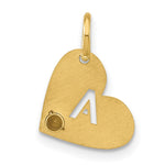 10K Yellow Gold Cut-out Initial Heart with Birthstone Charm view