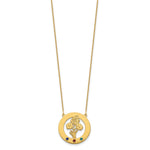 10K Yellow Gold Circle w/3 Birth Flower and Birthstone Necklace view