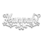 Sterling Silver/Gold-Plated Flower Name Plate view 3