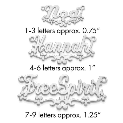 Sterling silver name pendants & charm
