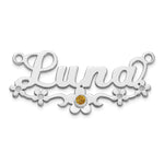 SS/Gold-plated w/ Gold-plated Bezel Birthstone Flower Name Plate view 3