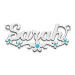 10k White Gold Epoxy Flower Name Plate view 3