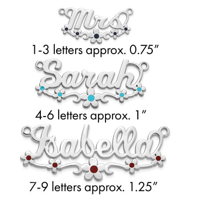 10K white gold name pendants & charm