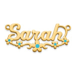 10k White Gold Epoxy Flower Name Plate view 8