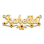 10k White Gold Epoxy Flower Name Plate view 9