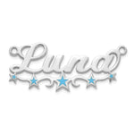 Sterling Silver/Gold-Plated Epoxy Stars Name Plate view 3