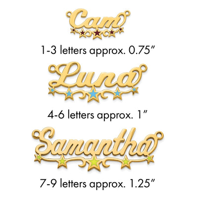 Sterling Silver/Gold-Plated Epoxy Stars Name Plate