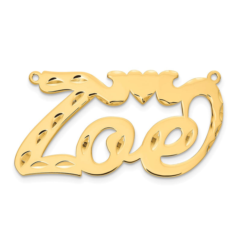 10K yellow gold name pendants & charm, alternate view
